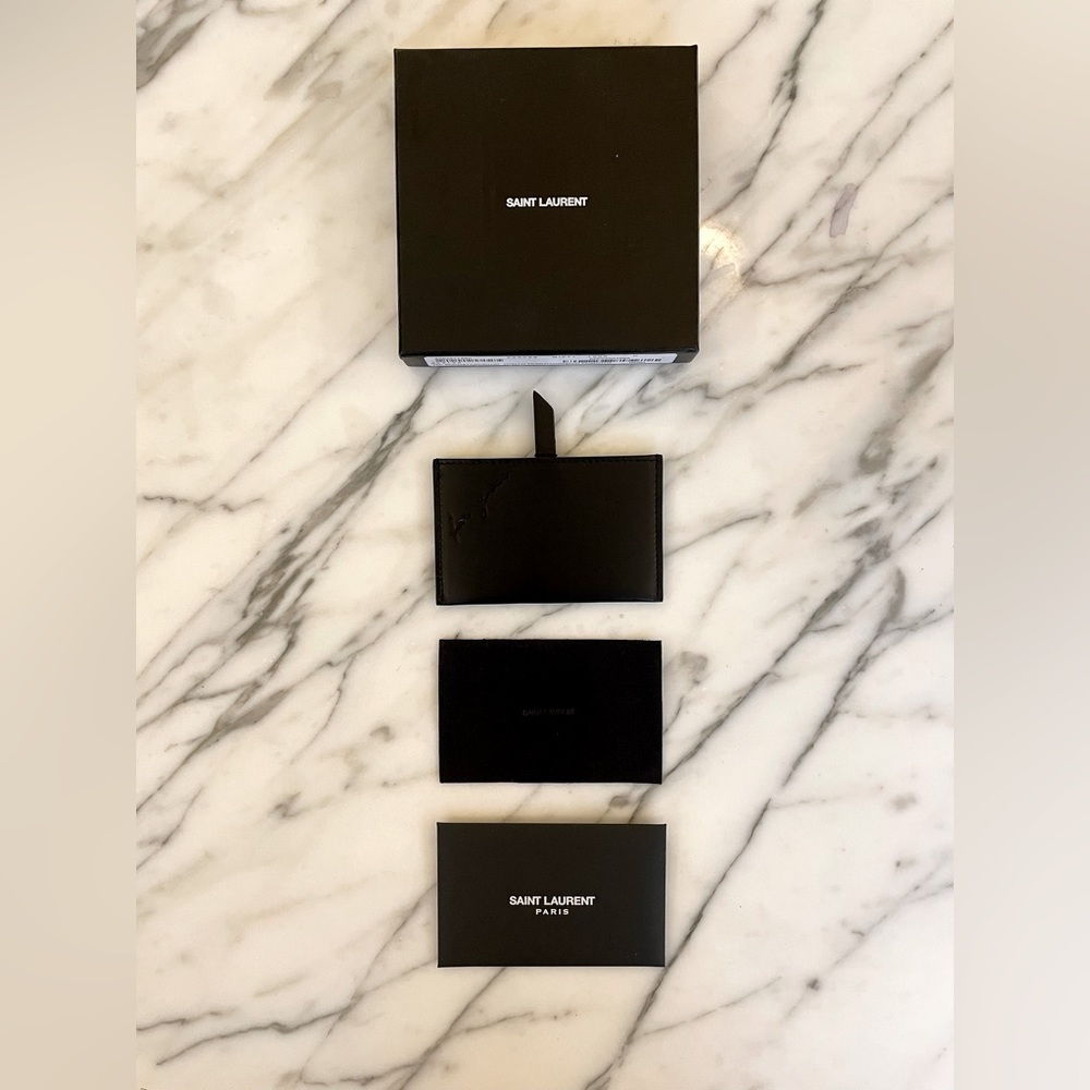 SAINT LAURENT - Card Holder, Box, Wipe, Authenticity Booklet